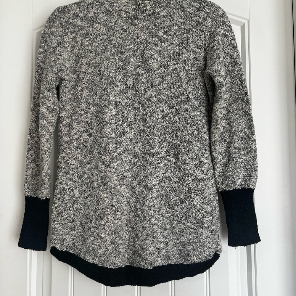 L.L. Bean Black and Gray Cowl Neck Sweater